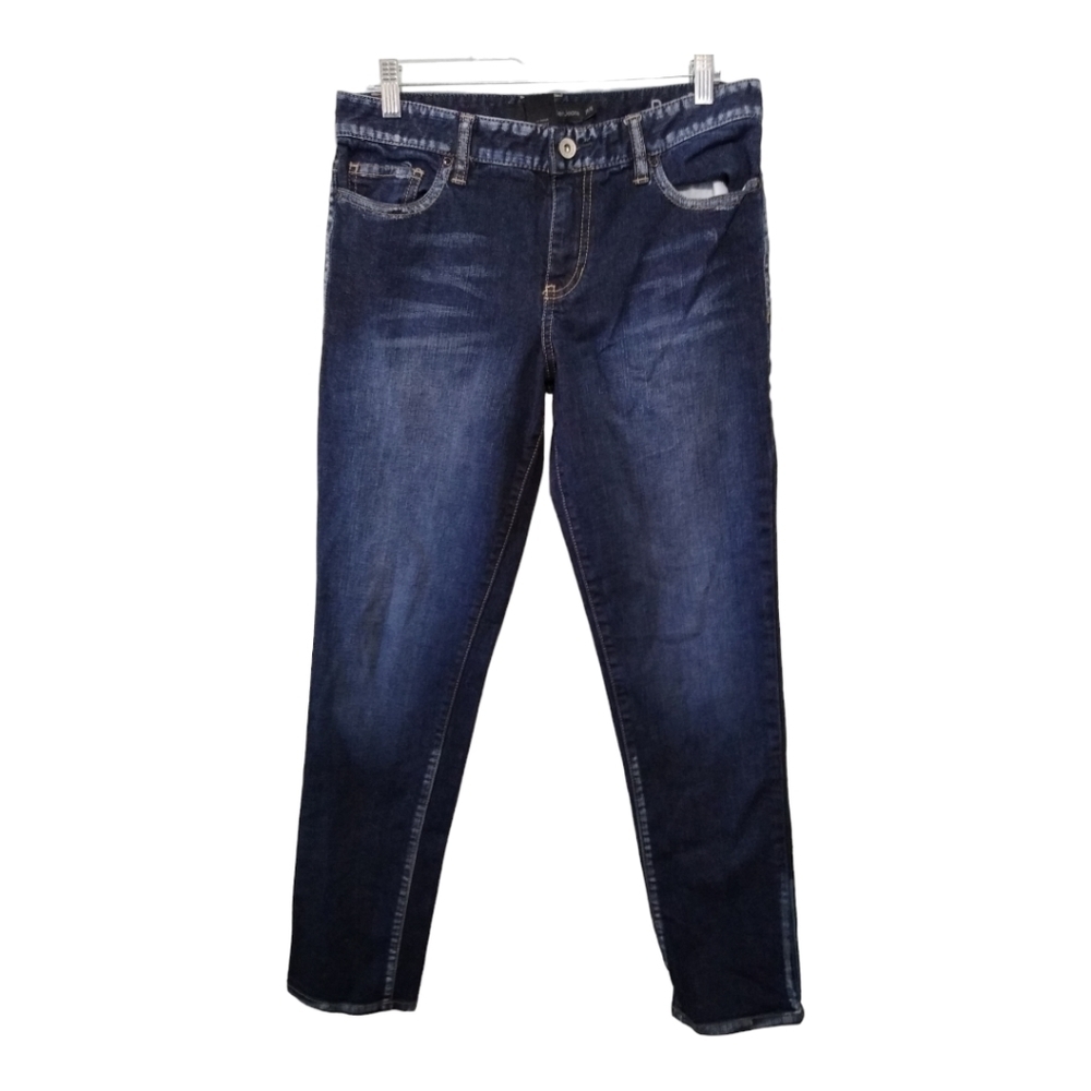 Calvin Klein Boyfriend Dark Wash‎ Whiskered Faded Denim Jeans Size 29/8